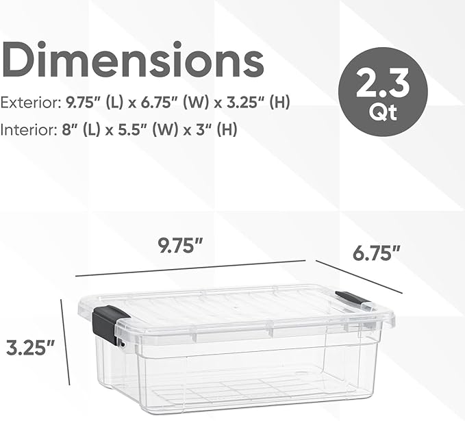 Superio 2.3 Qt Clear Plastic Storage Bin - Image 2