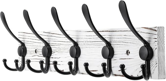 Coat Rack Wall Mount Wooden Hat Rack by Kuhome