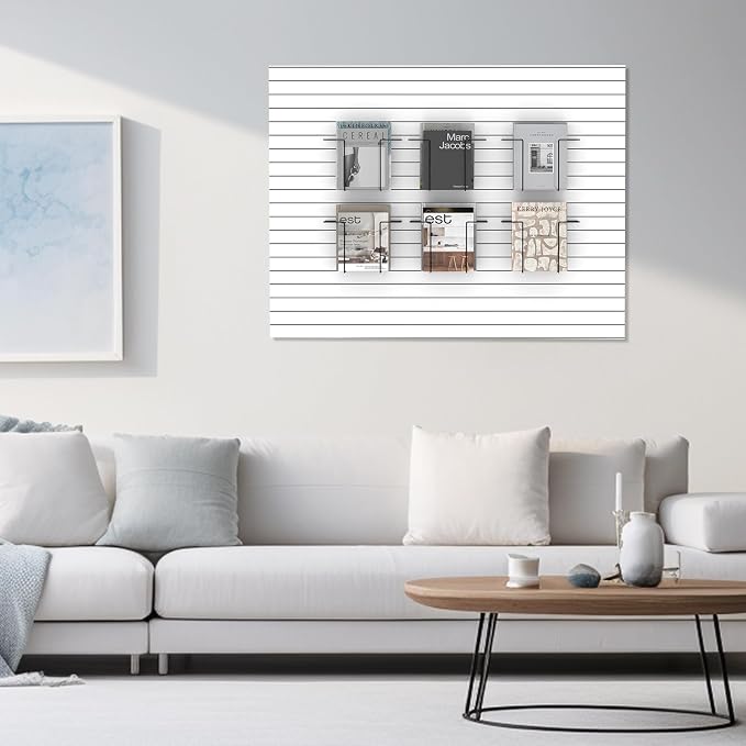 6 Pair Literature Display for Slatwall, Adjustable Magazine Holder for Slat Wall - Image 5