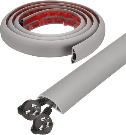 HARFINGTON 6ft Cord Cover Floor W0.6 x H0.33 Inner Channel PVC Hide Extension by HARFINGTON