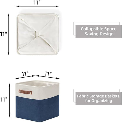 HNZIGE Fabric Cube Storage Bins Basket Set of 4, Closet Storage Cubes - Image 2
