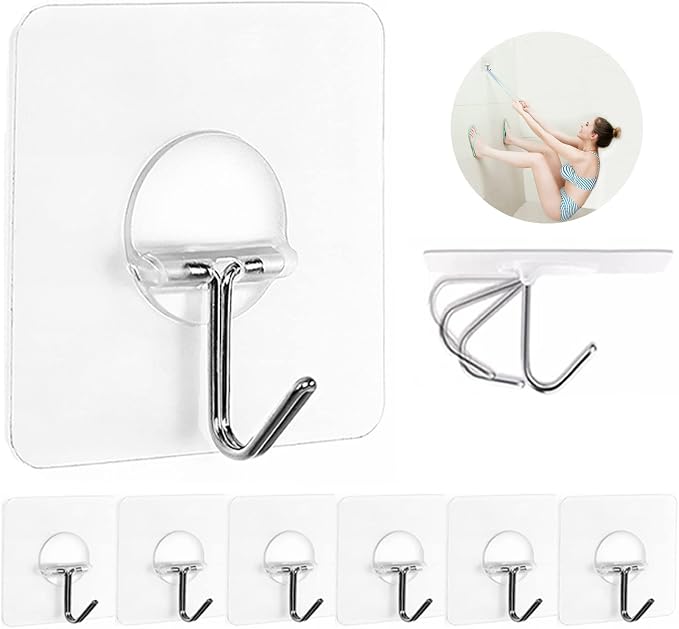 JINSHUNFA Adhesive Wall Hooks for Hanging Heavy Duty Towel Coat Hooks by JINSHUNFA