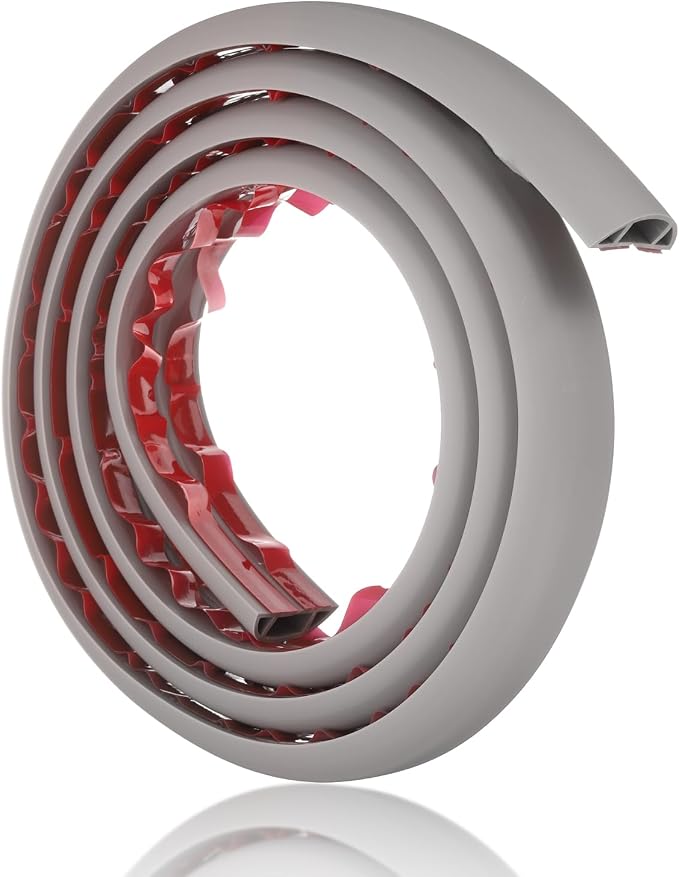 HARFINGTON 6ft Cord Cover Floor W0.6 x H0.33 Inner Channel PVC Hide Extension - Image 3