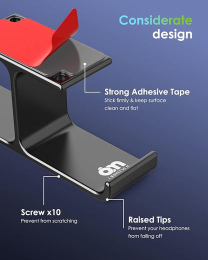 All Aluminum Headset & Headphone Stand Hanger Under Desk Headphone Holder Hook - Image 5