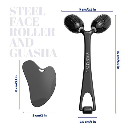 Yeamon Gua Sha Facial Tools and Face Roller Set, Facial Massage Tool - Image 6