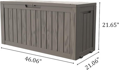 75 Gallon Deck Box, Resin Outdoor Indoor Waterproof Storage Box, Lockable - Image 2