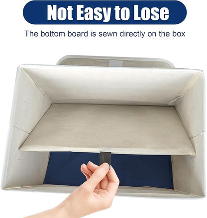 Large 22 Quart Linen Fabric Foldable Storage Bin Cube Organizer Basket - Image 4