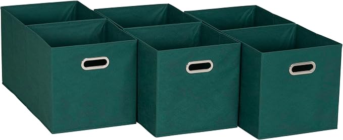Household Essentials Foldable Fabric Storage Cubes 6-Pack – 11x11x11 Stackable by HouseholdEssentials