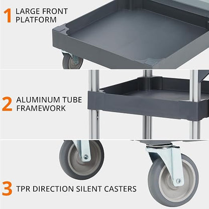 Commercial Traditional Janitorial 3-Shelf Cleaning Cart on Wheels - Image 8