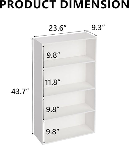 Wooden 4 Tier Book Shelf，4 Cube Storage Organizer, 44 Inch Versatile Cubes - Image 3