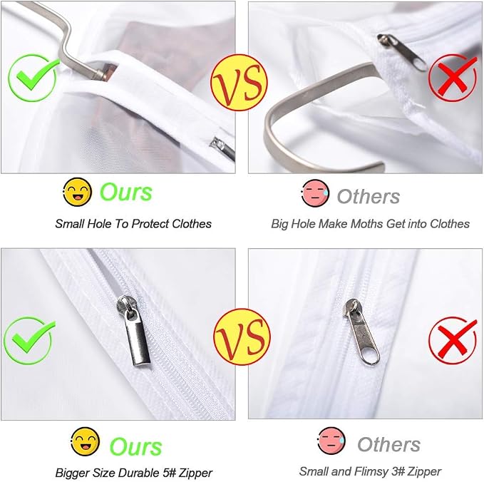 Garment Bags for Hanging Clothes 24'' x 48'' Suit Covers for Closet Garment Bag - Image 4