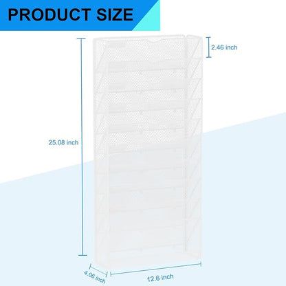 Hanging Wall File Organizer 10 Tier Wall Mounted File Holder Document Wall - Image 3