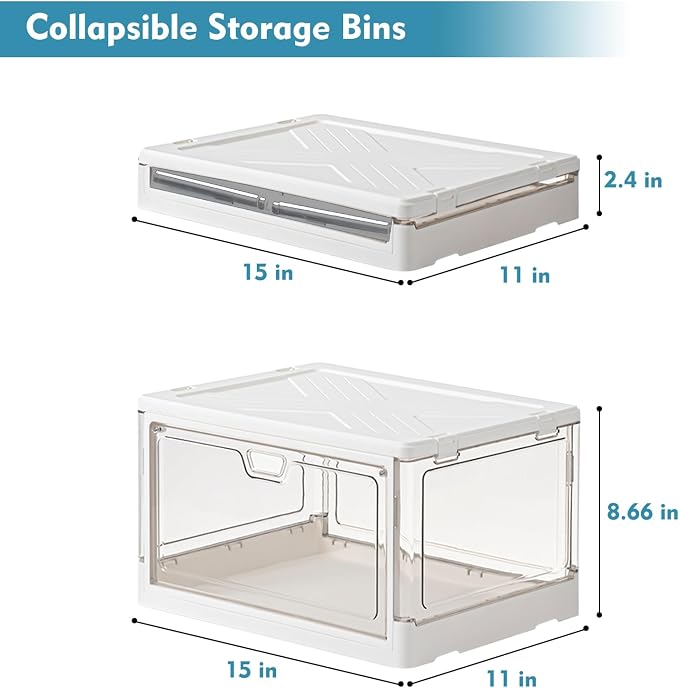 Clear Storage Bin with Lid 3 Pack 【Stackable & Sturdy】 Plastic Multifunctional - Image 2