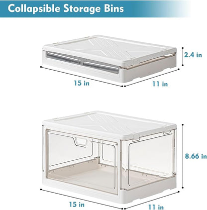 Clear Storage Bin with Lid 3 Pack 【Stackable & Sturdy】 Plastic Multifunctional - Image 2
