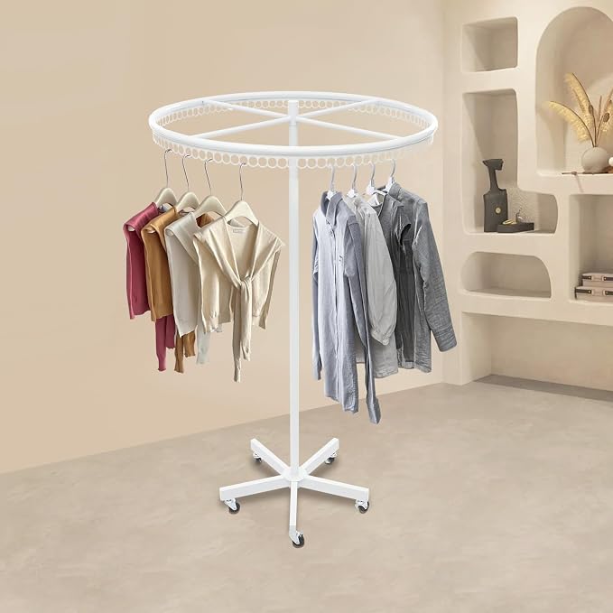 360° Rotatable Round Clothes Rack, Floor Standing Rotating Clothes Rack - Image 2