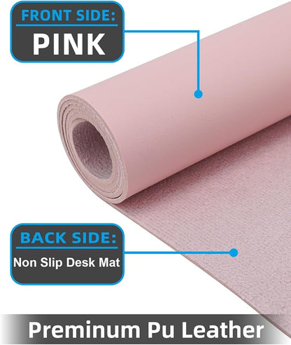 Leather Desk Pad Protector, Large Desk Mat, Mouse Pad, Non-Slip PU Leather Desk - Image 2