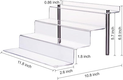 Acrylic Riser Shelf 4 Tier Clear Display Stand - Image 3