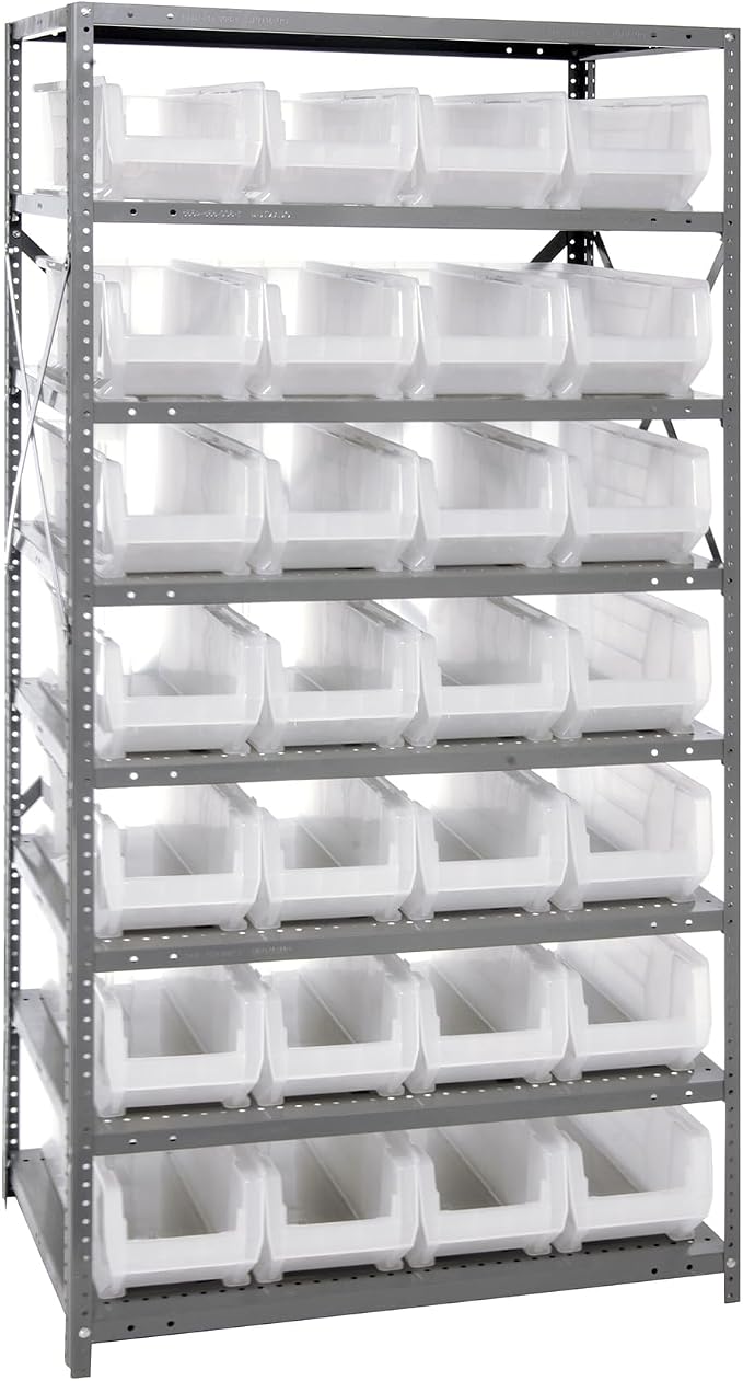 QUANTUM STORAGE SYSTEMS 2475-950CL Solid Heavy Duty 8 Shelves 28 HULK Clear by QuantumStorageSystems