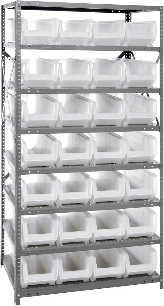 QUANTUM STORAGE SYSTEMS 2475-950CL Solid Heavy Duty 8 Shelves 28 HULK Clear by QuantumStorageSystems