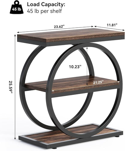 LITTLE TREE End Table, 3-Tier Side Table, Slim Sofa Side Table - Image 2