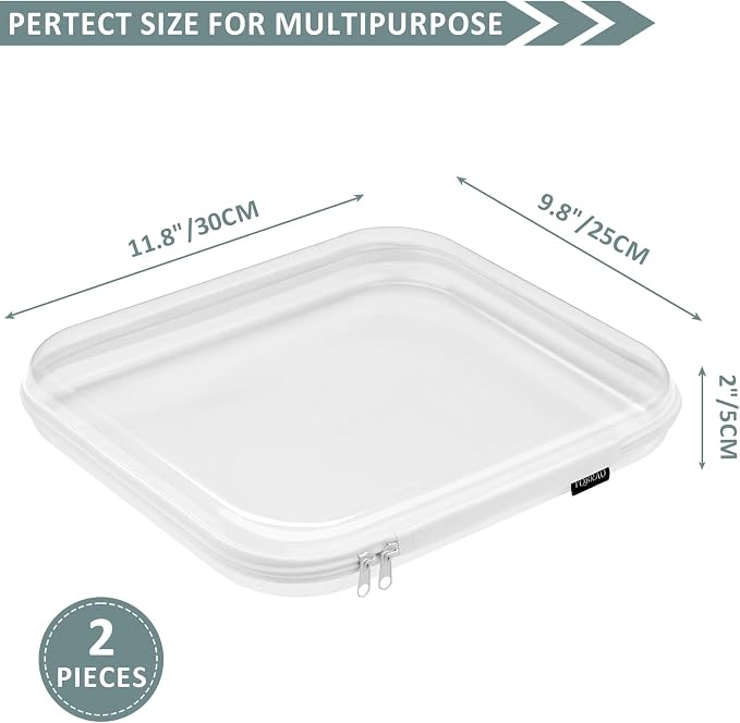 Hard Sided Clear Zipper Case for Storage- Professional-Grade Plastic Clear - Image 2