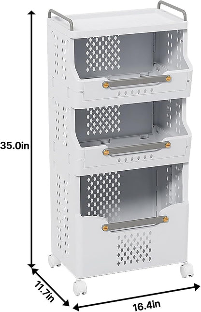 Laundry Basket with Wheels, Rolling Folding Laundry Hamper, Utility cart - Image 7