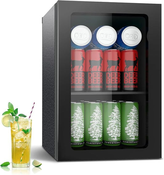 24 Can Mini Beverage Fridge, 0.9 Cu.Ft Compact Drink Refrigerator by Stopsad