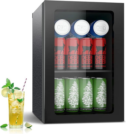 0.95 Cu.ft Mini Fridge Holds 24 Cans, Beverage Refrigerator Cooler, Solid Door by Unknown