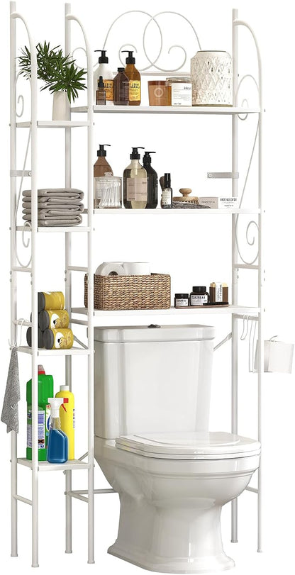 7-Tier Over the Toilet Storage Rack, Heavy-Duty Metal Bathroom Organizer - Image 8