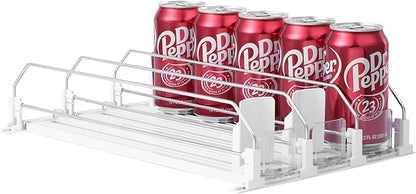 Drink Organizer for Fridge-White Automatic Pusher Glide, 12oz 16oz 20oz-Soda by SZNLZQ