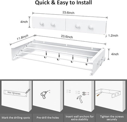 Drying Rack Clothing, Clothes Drying Rack Wall Mounted, Laundry Drying Rack - Image 2