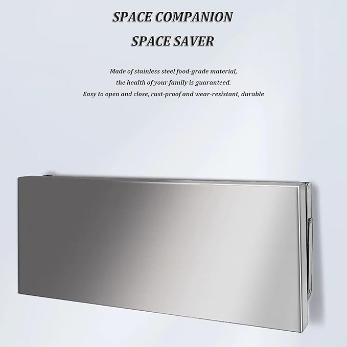 Stainless Steel Folding Table, Wall-Mounted Drop Leaf Table, Wall Mounted - Image 3