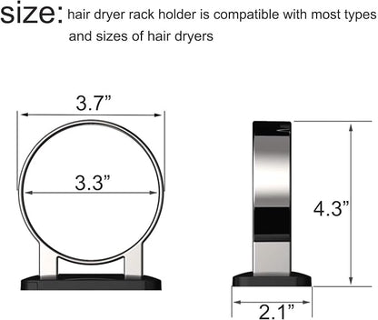 Hair Dryer Holder, Bathroom Blow Dryer Stand, Hair Care Tools Holder Wall Mount - Image 3