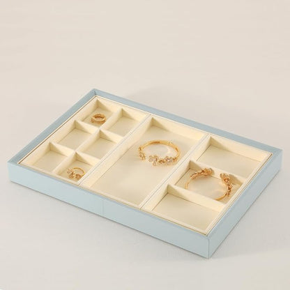 Dark Blue Jewelry Display Tray Ring Necklace Earring Bangle Organizer - Image 4