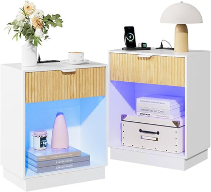 Fluted Nightstands Set of 2 by CMFYDAILY