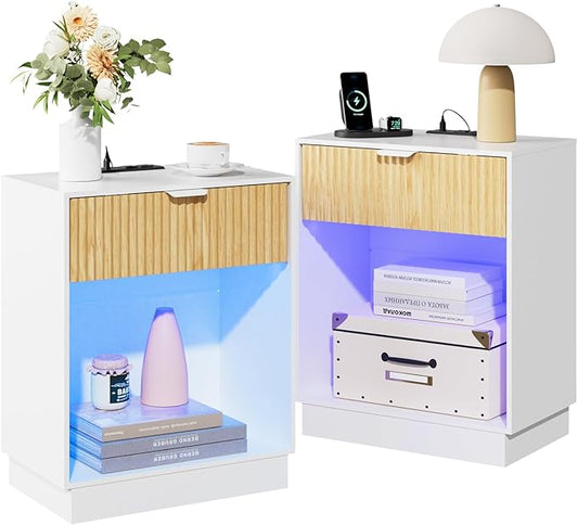 Fluted Nightstands Set of 2 by CMFYDAILY