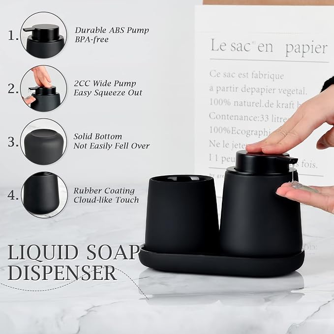 BosilunLife Black Bathroom Accessory Set - Image 2