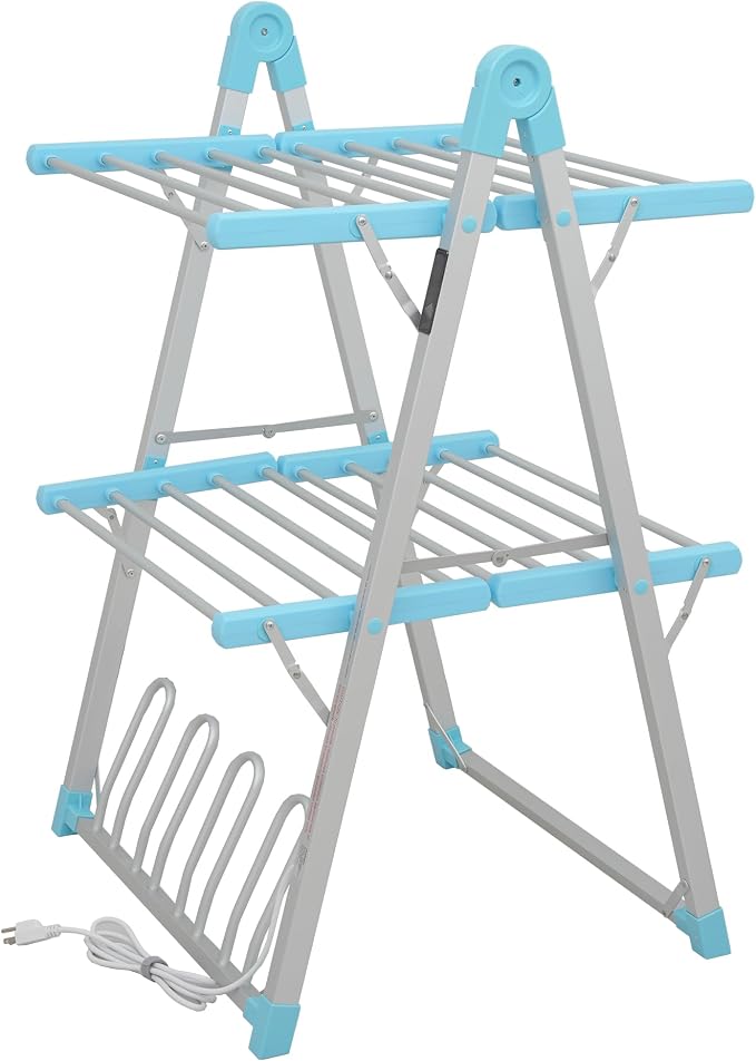 Electric Heated Clothes Drying Rack, Foldable Heated Garment Dryer by SHARNDY