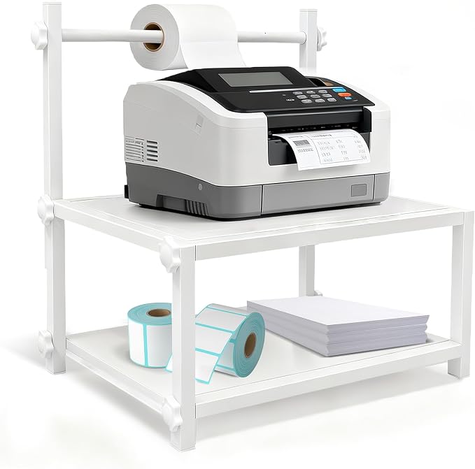 Label Holder Wooden for Rolls & Fan-Fold, Rear Thermal Printer Stand, Shipping by Unknown