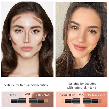evpct 4 Colors Contour Stick Makeup Set, Cream Concealer Stick Contouring - Image 3