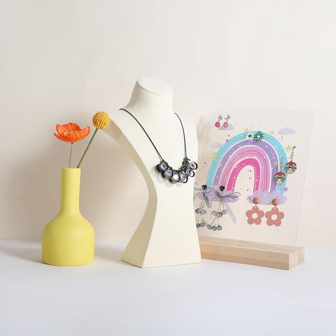 GemeShou Beige necklace storage hanger stand jewelry organizer, Velvet jewelry - Image 4