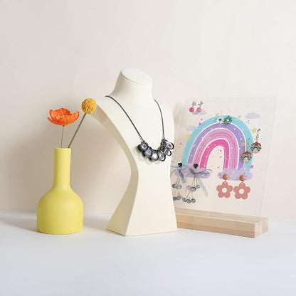 GemeShou Beige necklace storage hanger stand jewelry organizer, Velvet jewelry - Image 4