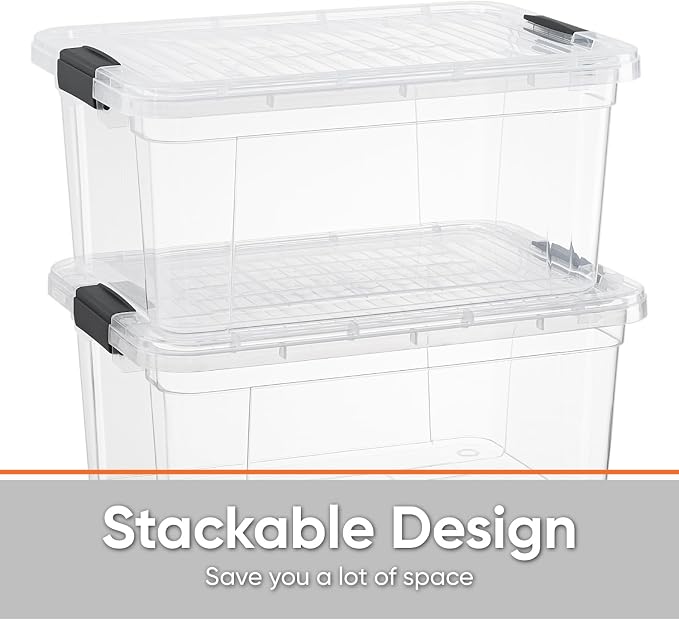 Superio Clear Storage Box with Lid, 21 Quart Plastic Container Bins - Image 3