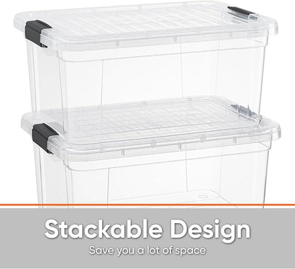 Superio Storage Bins with Lids- 6 Pack, 1.85 Qt Clear Boxes - Image 3