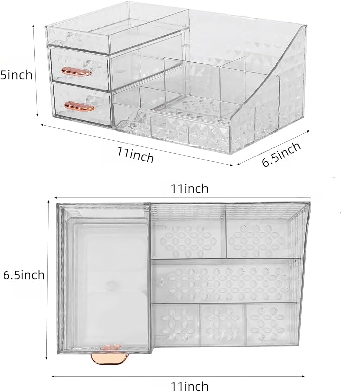 Clear Makeup Organizer for Vanity, Desk Makeup Caddy - Image 5