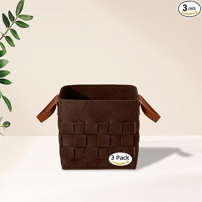 10 Inch Cube Storage Basket 3 Pack, Blanket Baskets by boldmonkey