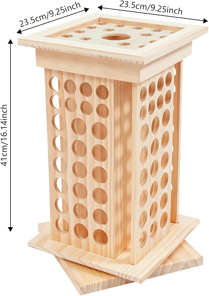 125-Slot Wooden Essential Oil Display Rack, Rotating 360° Organizer - Image 2