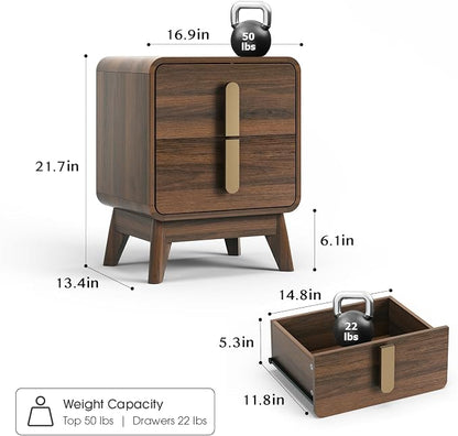Nightstands Set of 2, Mid Century Modern Nightstand - Image 2