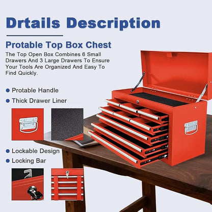 Tool Chest 13-Drawer with Double Door Handle, 2 in 1 Detachable Rolling Tool - Image 4