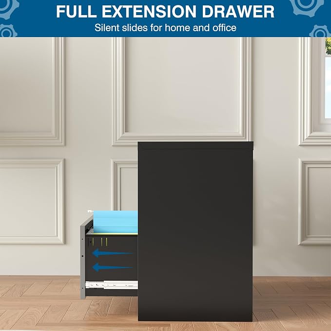 2 Drawer File Cabinet, Lateral Filing Cabinets - Image 6
